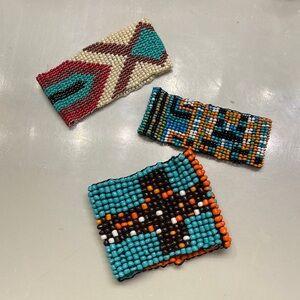 Set of 3 Southwestern style beaded stretchy bracelets